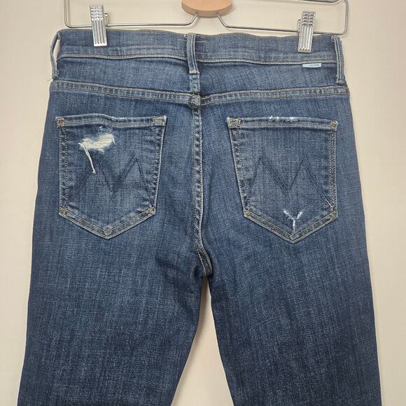 MOTHER The Insider Crop Step Fray Size 28 Wicked Wildflower Dark Wash Bootcut - Picture 9 of 13